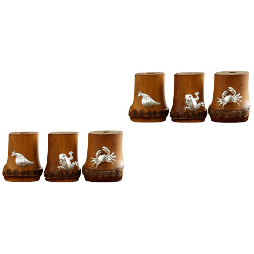 6Pcs Decorative Bamboo Teapot Lid Stands Cute Tea Accessories 2