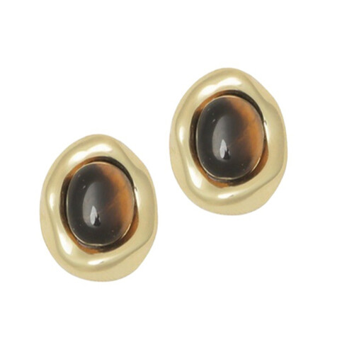 Boucles d'oreilles élégantes en pierre d'oeil de-clip d'oreille