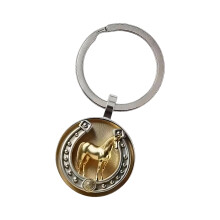 Embossed 2D Horseshoe Charm Featuring Gold Coating