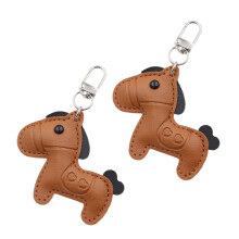 2-delig stijlvol paardenthema PU-leer sleutelaccessoire-9