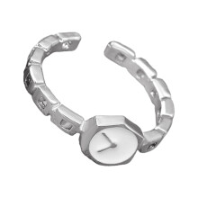 Fashion Metal Watch Chain Open Ring for Women Simple-Silver
