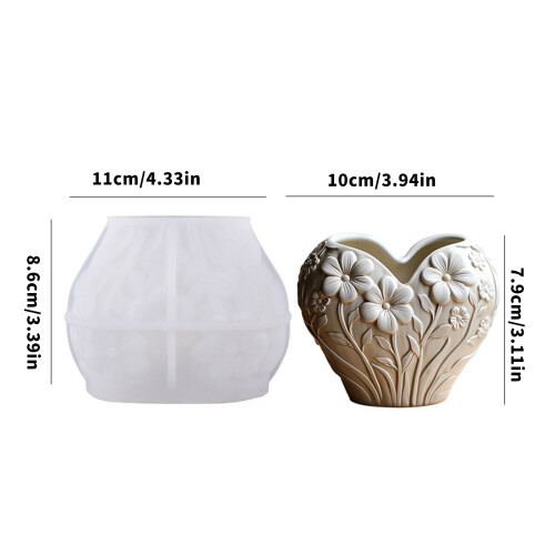 Ornamental Silicone Mold Featuring Flower Patterns Great for 2