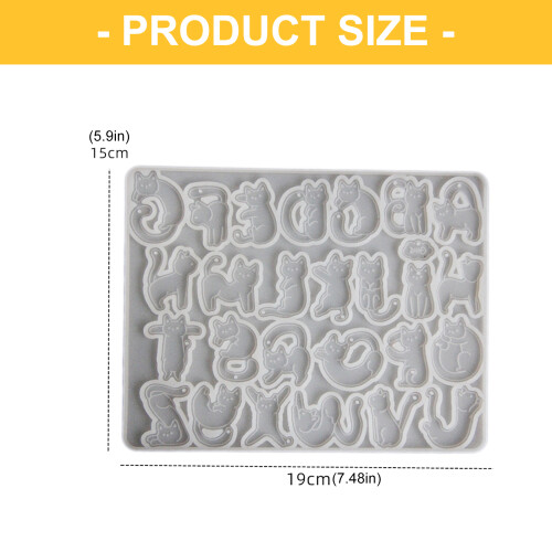 Resin Silicone Mold Cats Letter Shape Pendant Suitable for 2