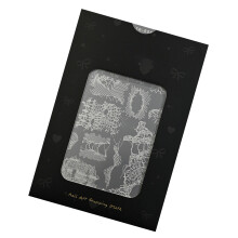 Reusable Nail Plate Checkered Lace Pattern Manicure Stencil Easy