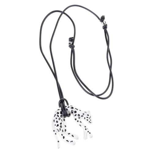 Leopard Shaped Pendant Chain Featuring Electroplated-Silver