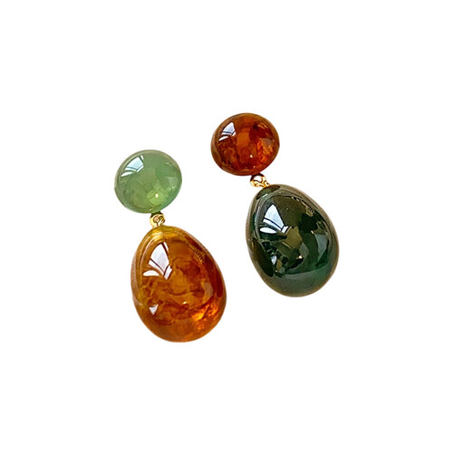 Asymmetric Drop Earrings Geometric Shape Resin Materials