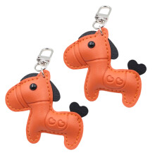 2 stuks paard ontwerp PU lederen sleutelhanger decoratie-6
