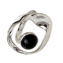 Zwarte Onyx Statement Ring Verstelbare maat Opening Vingerring-2