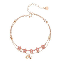 Bracelet de cheville en forme de fleur minimaliste, accents