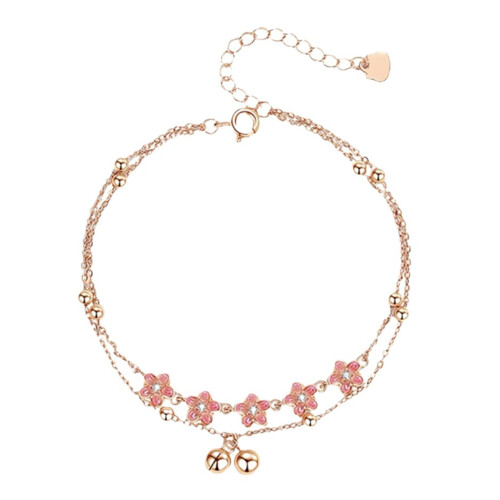 Bracelet de cheville en forme de fleur minimaliste, accents