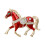 Broche cheval artisanale robuste, bijoux en alliage avec-Rouge 1