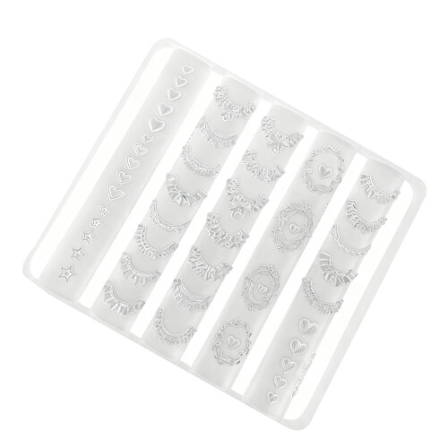 Professional Nail Art Silicone Template With Embossed Detail For
