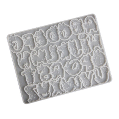 Resin Silicone Mold Cats Letter Shape Pendant Suitable for