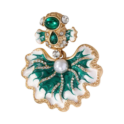 Stylish Fish Brooch Elegant Alloy Accessory Auspicious-Green