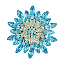 Stylish Flower Pin For Women Alloy Base Secure Fastening-Blue