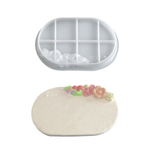 Floral Embossed Silicone Mould DIY Art Tool For Jewelry-oval