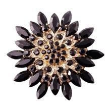 Stylish Flower Pin For Women Alloy Base Secure Fastening-Black