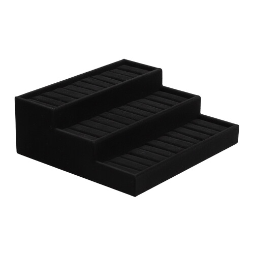 Frosted Velvets Jewelry Presentation Tray 3 Step-Black