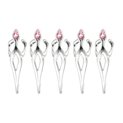5pcs Armors Nail Ring Neutral Minority Finger-Silver Plated