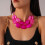 Collier de perles acryliques superposées, bijoux bohème-Jaune 5