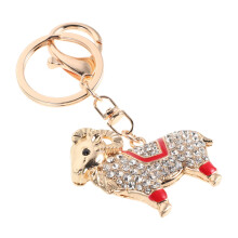 Red Alloy Chinese Zodiac Lamb Key Pendant Stylish Feng Shui Charm