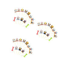 78Pcs Dog Cake Toppers Wooden Bamboo Picks for Birthday Party Decor