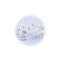 A & A Haarspirale Perle und Strass klein 6 Stück