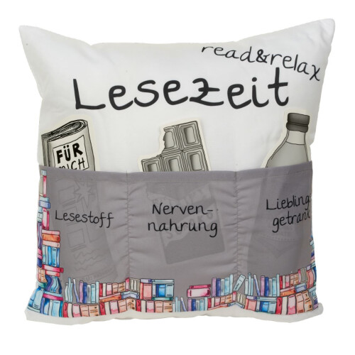 Hergo Sofahelden Sofakissen 43 x 43 cm Lesezeit read & relax