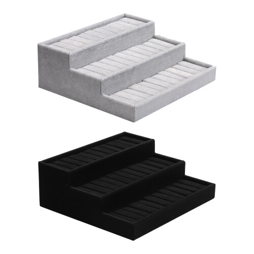 Frosted Velvets Jewelry Presentation Tray 3 Step-Black 1