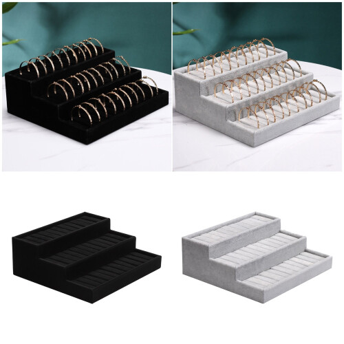 Frosted Velvets Jewelry Presentation Tray 3 Step-Black 2