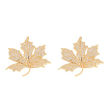2Pcs Elegant Golden Leaf Brooch Pin Metal Safety Pin for Men and Women