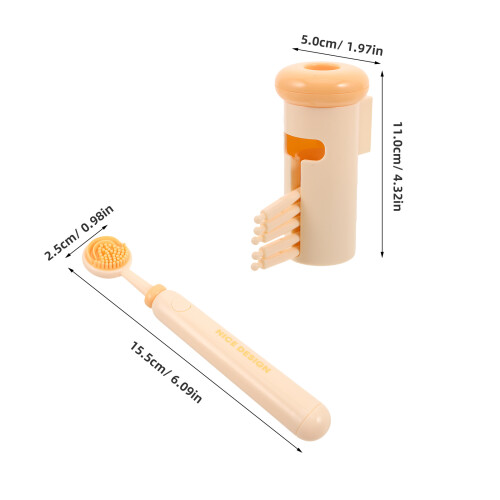 1Set Silicone Tongschraper Met Vervangbare Koppen Voor Thuis 1