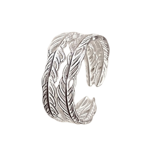 Retro Unisex Adjustable Thumb Rings Silver Plated Silver-A