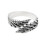 Minimalist Feather Pattern Rings Silver Tone Adjustable-A 1