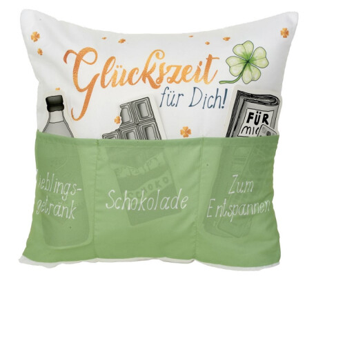 Hergo Sofahelden Sofakissen 43 x 43 cm Glückszeit für Dich