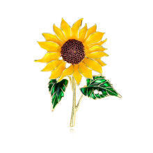 Lebhafte Brosche aus Sonnenblumenlegierung, leichtes Design,
