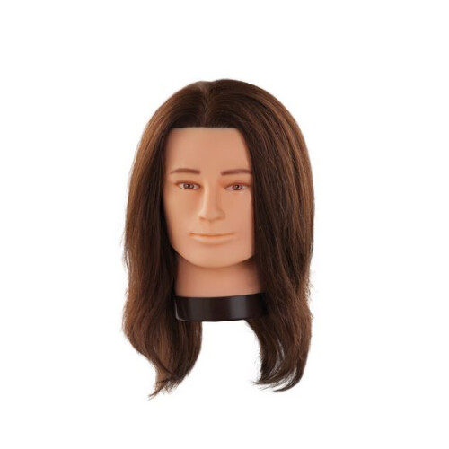 Comair Übungskopf Simon braun, 35 cm menschliches Echthaar