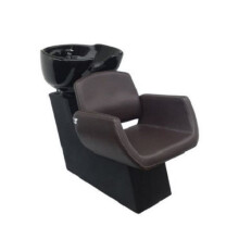 Comair Waschplatz Lugano Stuhl dunkelbraun, Becken schwarz