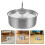 Silver Stainless Steel Cat Fountain with Multi-Layer Filter Quiet 6