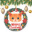 Ceramic Orange Cat Christmas Ornament 3" 1