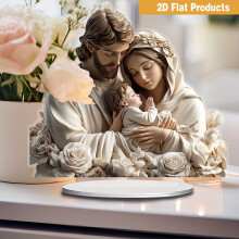 Nativity Scene Ornaments 2D Acrylic Christmas Easter Decor