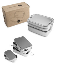 Brotzeit Lunchboxen 3in1 Three-in-one Brotdose Jausenbox aus Edelstahl Standard