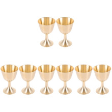8Pcs Golden Copper Holy Cups Offering Cups for Tabletop Decor