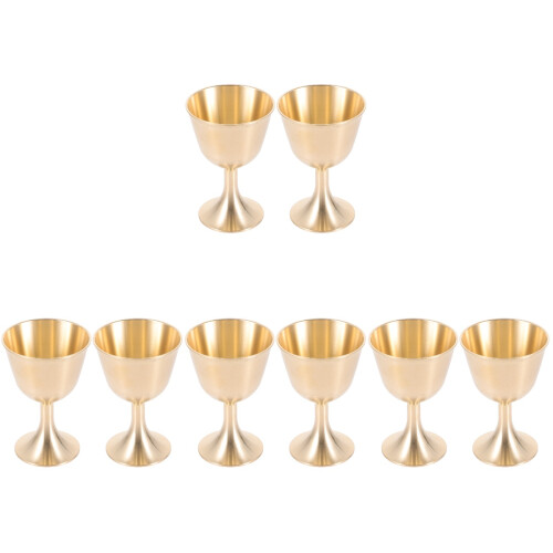 8Pcs Golden Copper Holy Cups Offering Cups for Tabletop Decor