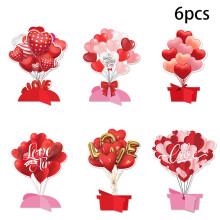 Valentine's Day Cards 3D Heart Pattern 6-Pack