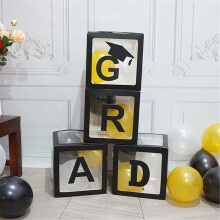 Graduation Balloons with Transparent Boxes So Proud Of You