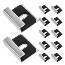 12Pcs Glass Clamp Bathroom Mirror Holder Clips Silver Heavy Duty Set