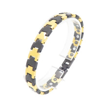 Contemporary Men's Steel Bracelet Adjustable Wrist-Black
