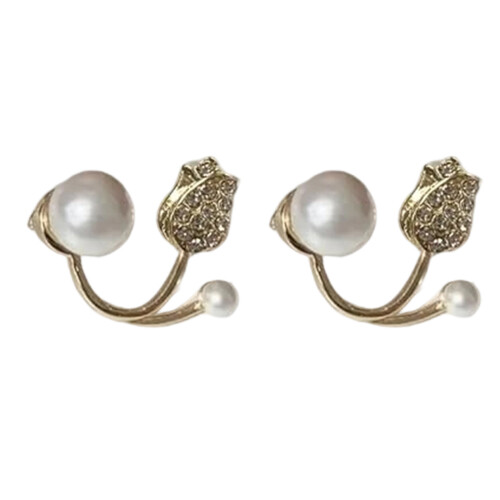 Boucles d'oreilles classiques en perles blanches, Design