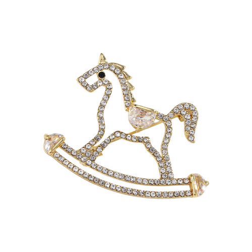 Delicate gouden paard broche strass-accent sieraden accessoire